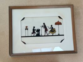 SchattenspielMusikszene Scherenschnitt mit Rahmen