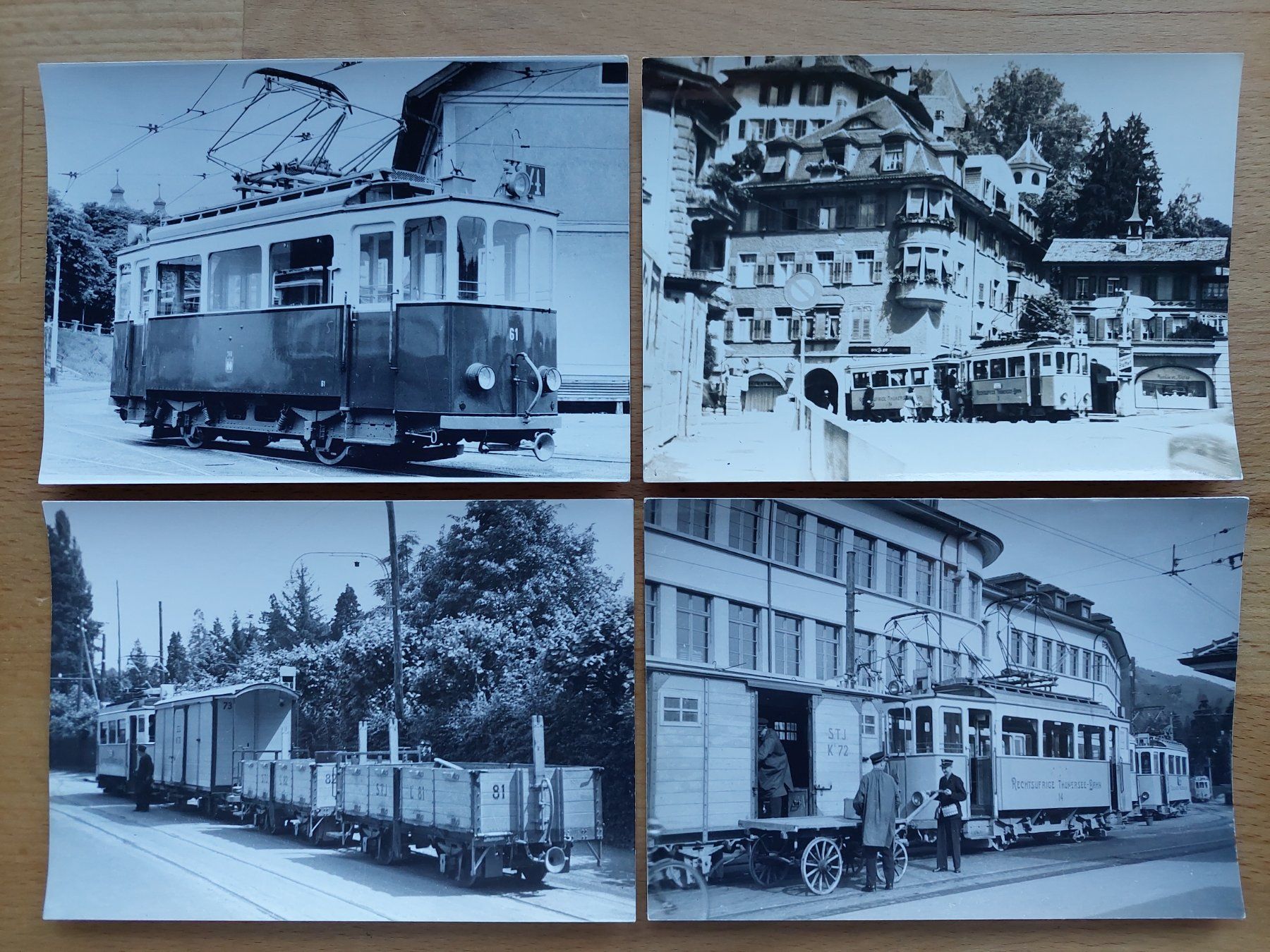 Cartoline postali: 4 Echtfotokarten Rechtsufrige-Thunersee-Bahn – Usato da Obfelden venduto da Foto_Bild_Kunst_Buch