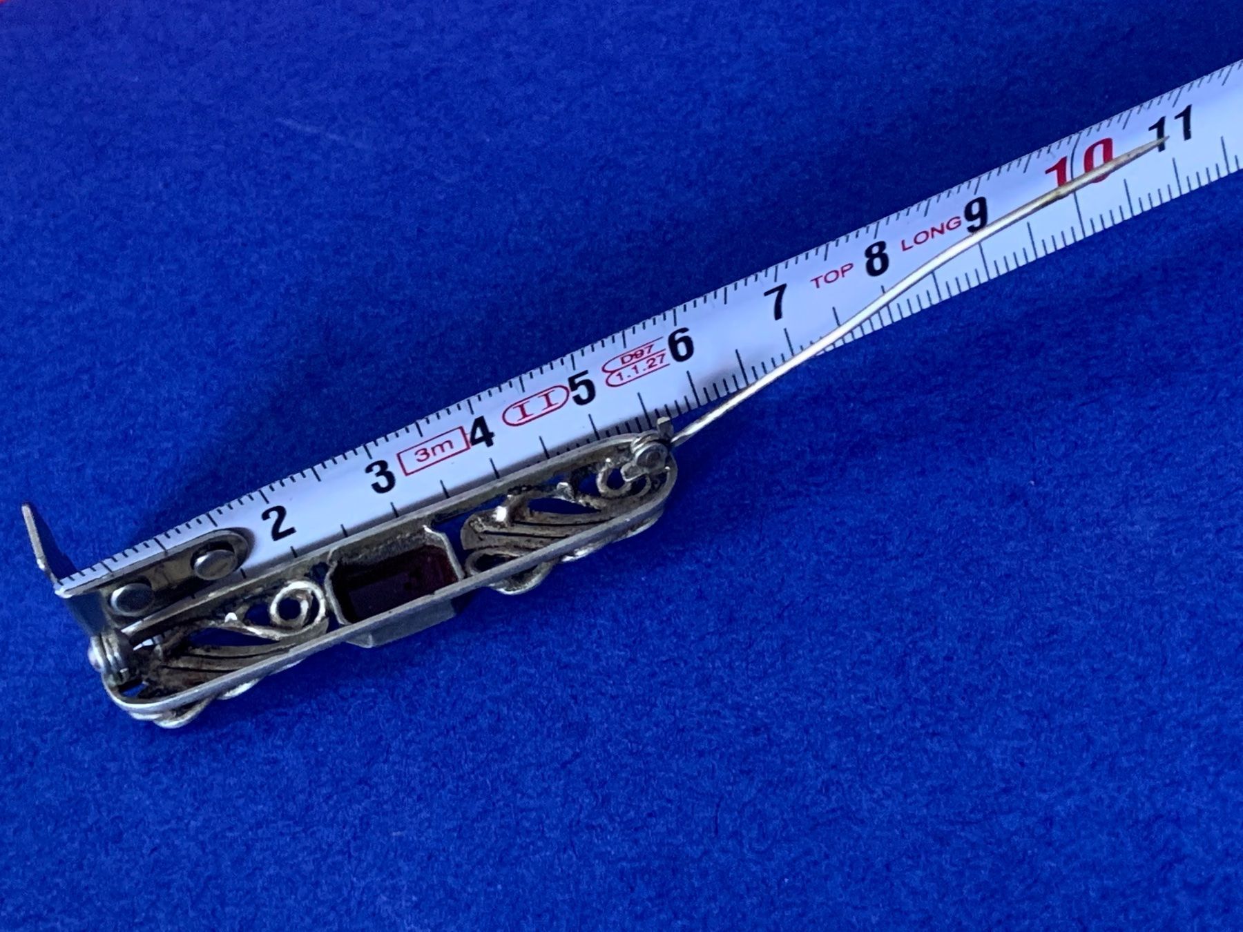 Spille & Fermagli: Silberbrosche dunkelrot 70er (835) – Usato da Dittingen venduto da Bellevista 3