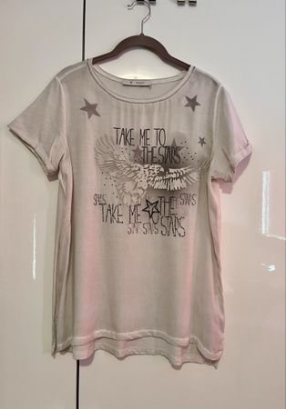 Monari greyT-shirt with print. Summer look. Size M/38