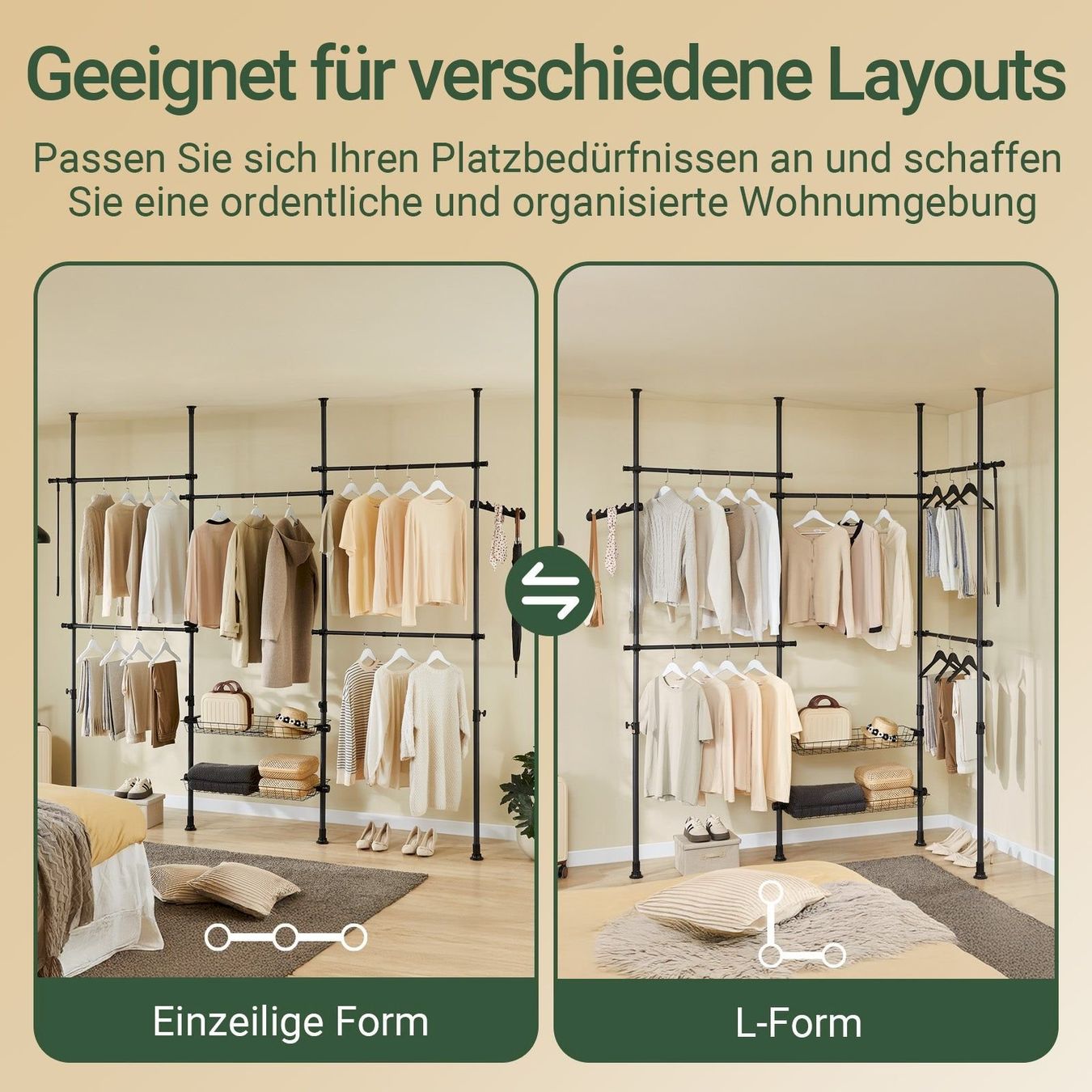 Porte manteau: Teleskop Kleiderstange 5 Stangen+2 Körbe – Neuf avec emballage d'origine à Bottighofen par zaap 1