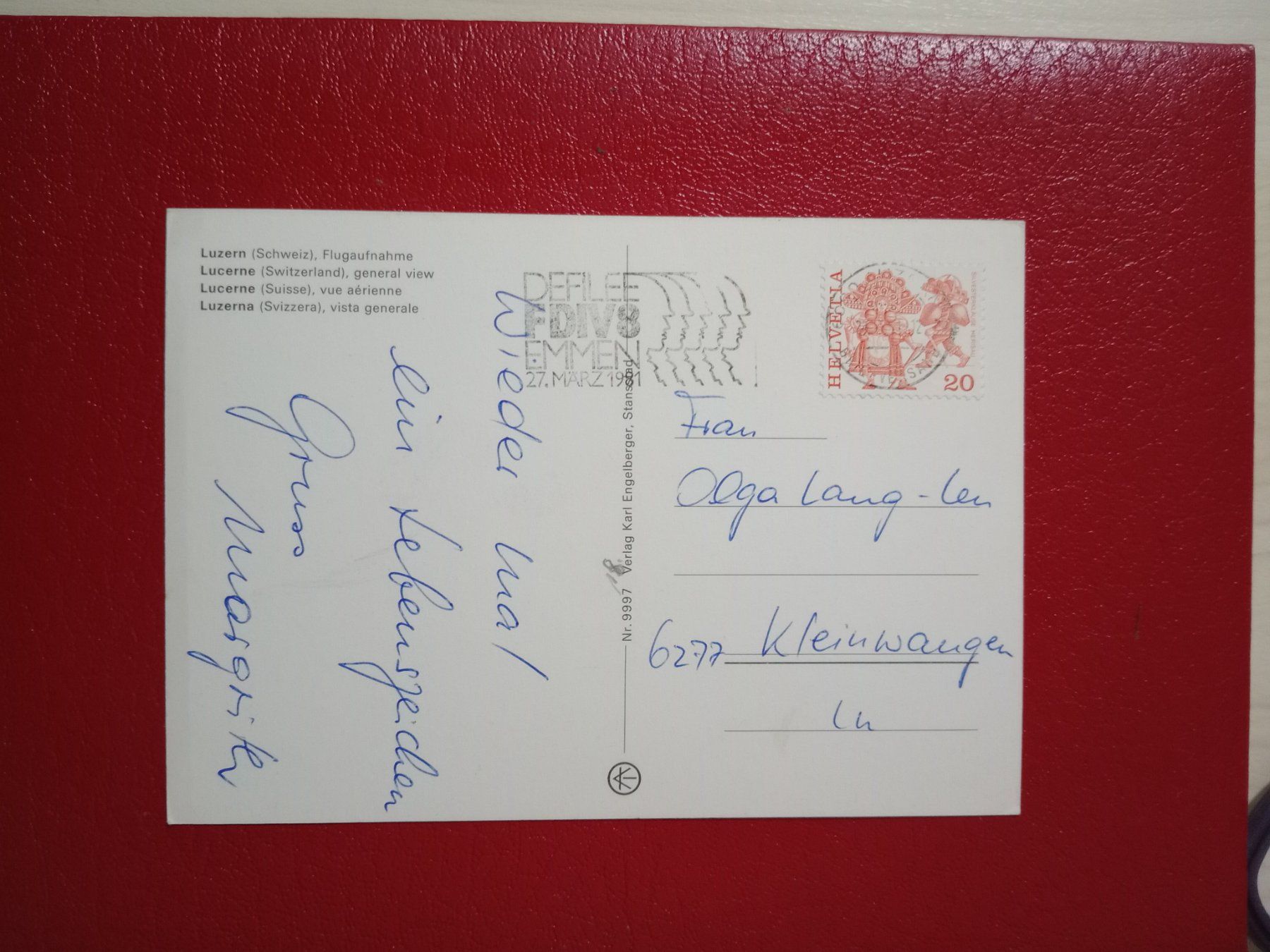 Cartoline postali: Luzern Flugaufnahme 1981 – Usato da Küttigen venduto da Melisch1000 1