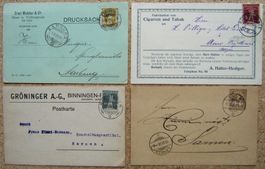 4 FIRMEN-POSTKARTEN 1898 - 1927