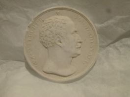Entwurf Münze Medaille Gips / Fürst G. Blücher 1799-1875