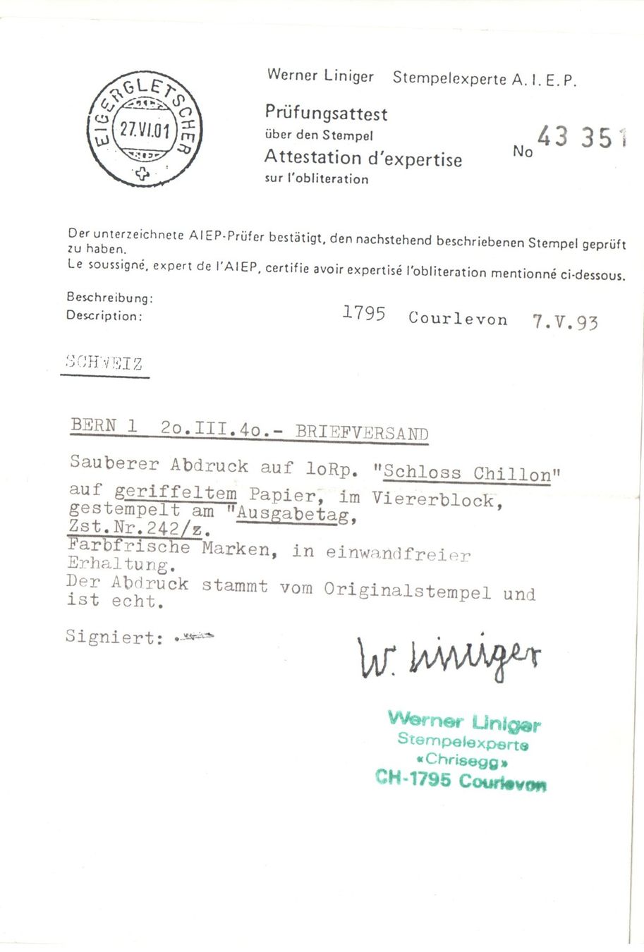Alle Briefmarken: Timbres ordinaires – Gebraucht aus Echichens von Topfila 1