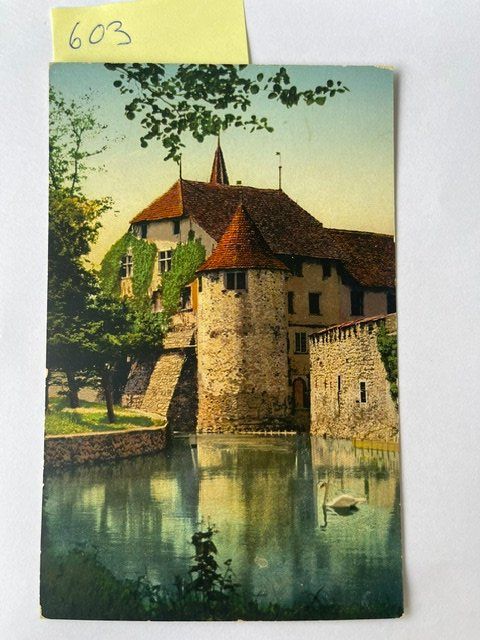 Cartoline postali: alte Ansichtskarte Schloss Hallwyl, 1920 mit Stempel – Usato da Niederwil AG venduto da dahu75