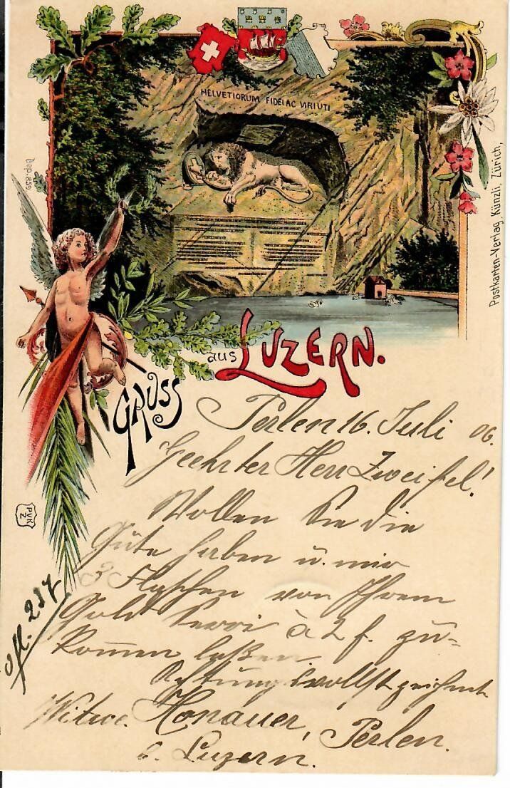 Cartoline postali: Gruss aus Luzern 1906 – Usato da Hochdorf venduto da Ziegel-16