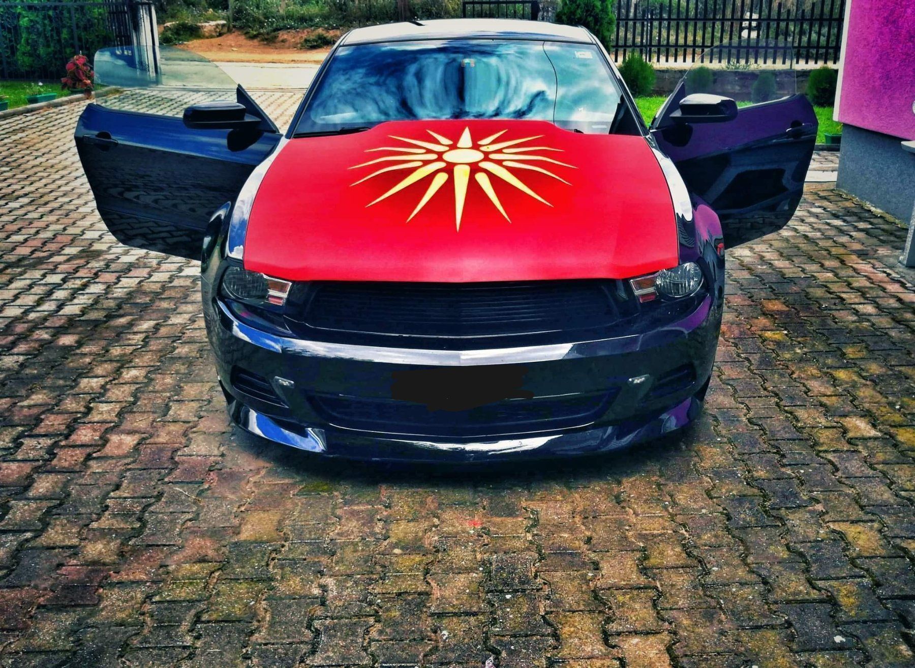 Bandiere: Mazedonien Motorhauben Flagge – Nuovo (secondo la descrizione) da Mollis venduto da Makedonce