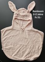Bambooma Kinder Poncho Grösse 0-2 Jahre Frottee Rosa