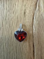 Herz Anhänger Swarovski Kristall Rot Silber neuwertig