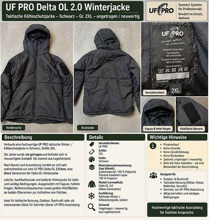 UF PRO Delta OL 2.0 Winterjacke Schwarz