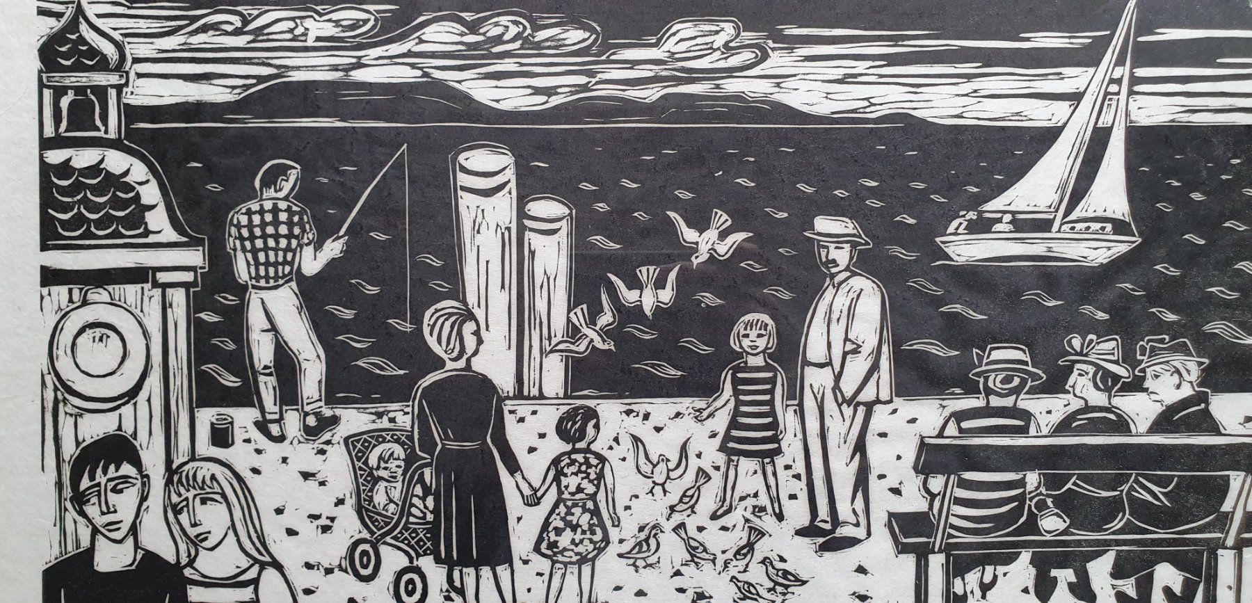 Xilografie: Bild - Holzschnitt,  Peter Fels 1966 – Usato da Kreuzlingen venduto da Rschweiz1 1