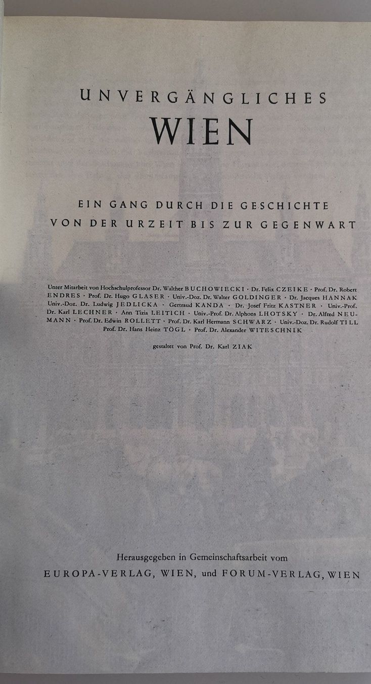 Libri: Unvergängliches Wien - 1964 – Usato da Genève venduto da Somethingwicked 4