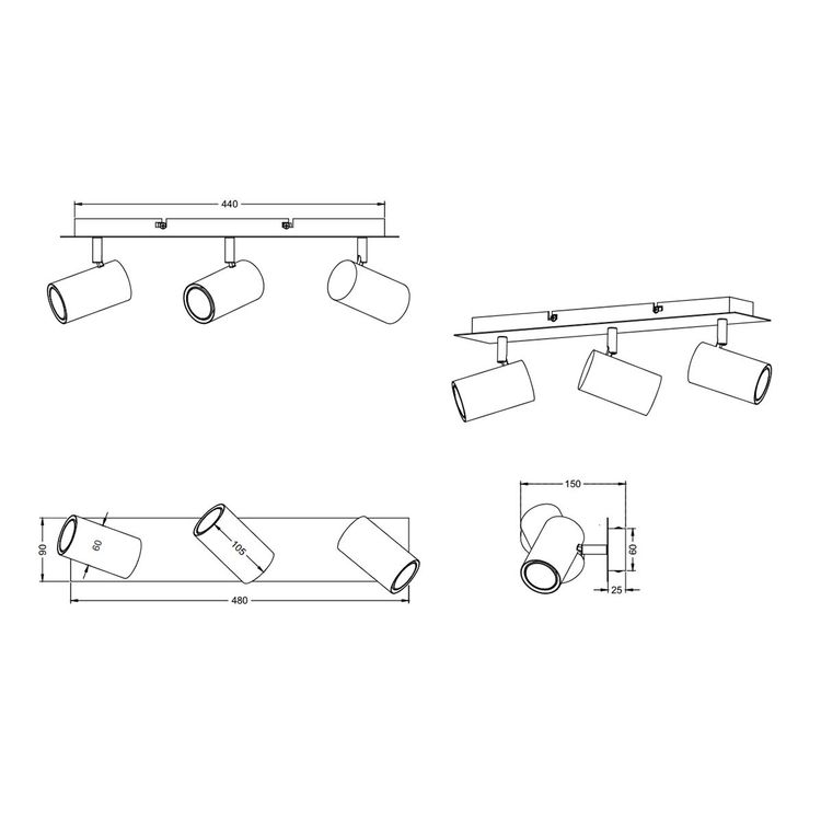 Lampes: Deckenleuchte, Rostfarbig, 48 cm x 9 cm – Neuf (Voir description) à Kreuzlingen par Smart-Light 3