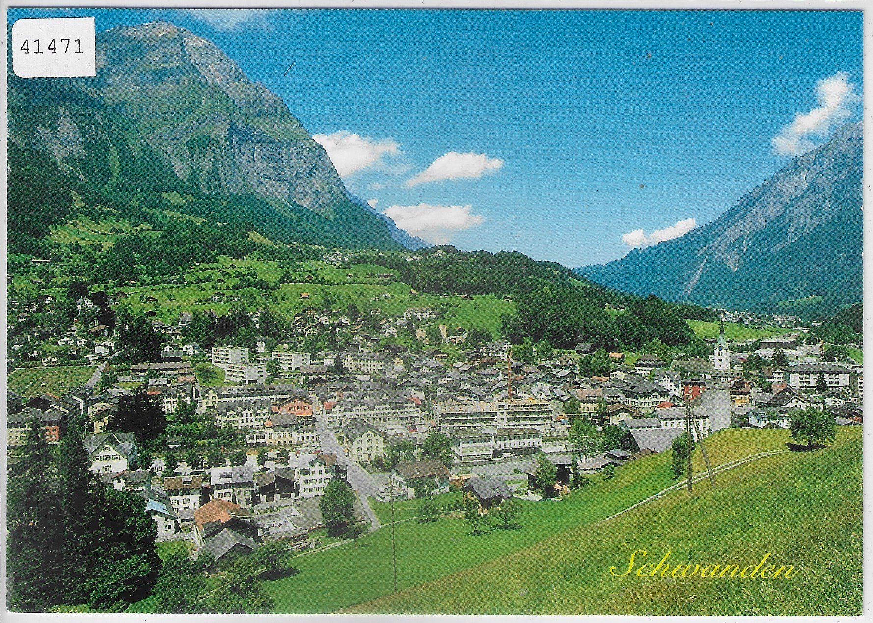 Cartoline postali: Schwanden GL - Generalansicht – Usato da Ettingen venduto da Kartenplanet