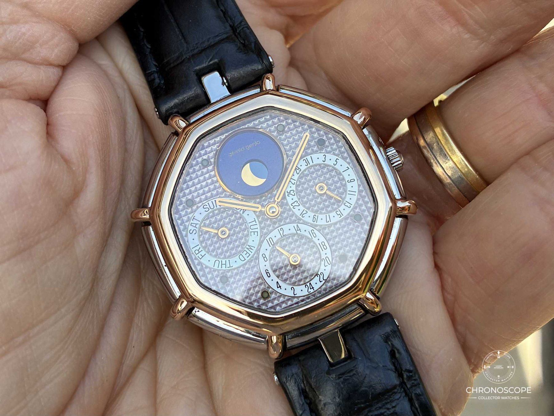 Orologi: Gerald Genta Octo Calendar Reference G.2983.7 guilloché – Usato da Luzern venduto da ChronoScope6004 8