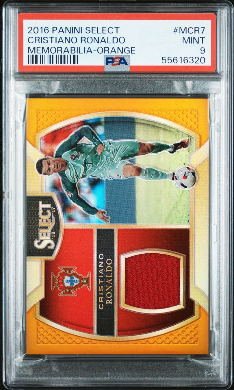 Panini Carte collezionabili: 2016 PANINI SELECT MEMORABILIA ORANGE CRISTIANO RONALDO PSA9 – Usato da St. Gallen venduto da Matrix023
