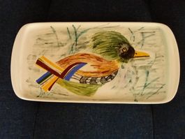Servierplatte Keramik Vogel Motiv gebraucht 8500