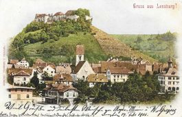 AK LENZBURG 1901 mit BAHNHOF STADT
