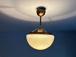 Vintage Deckenlampe / Lampe, Glas und Messing, Top!