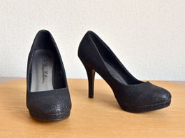 High Heels De Blossom Collection Black Sparkle Grösse 38