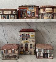 6 Blechdosen Blechbüchsen Häuser