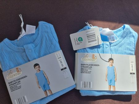 kleiderpaket Strampler blau Grösse 62/68 neu 4 teileer Se