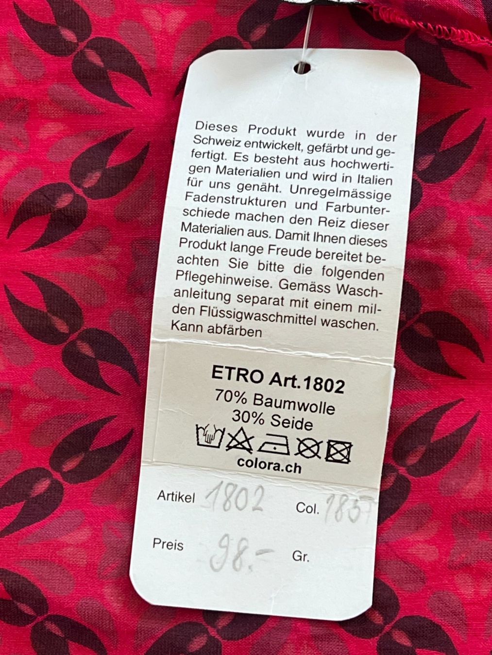 Colora Foulards & écharpes: Colora Schal, 30% Seide, Pink, NEU – Neuf avec emballage d'origine à Worb par farben20zauber 1
