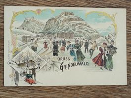 Litho PK / Gruss aus Grindelwald - Ausgabe ca. 1899