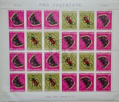 1953 Pro-Juventute-Kehrdruckbogen JOZ41 mit ET-Sonderstempel