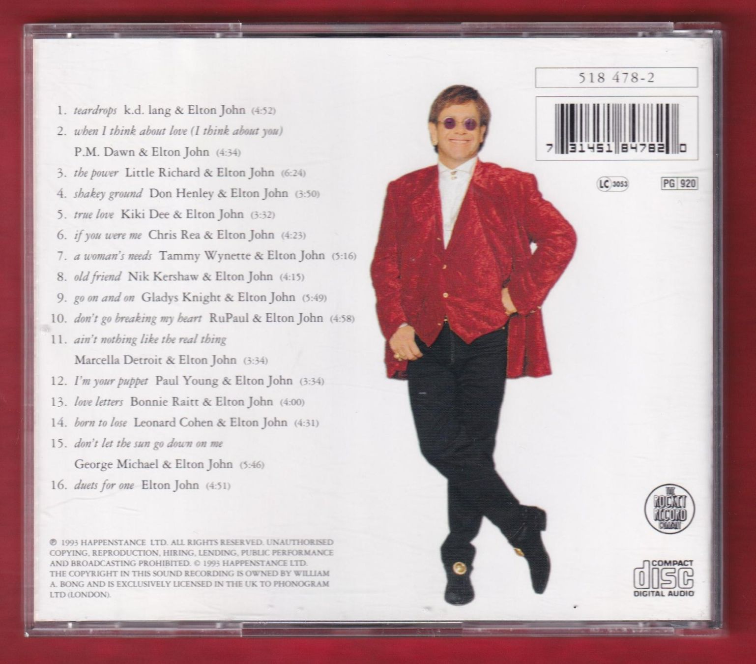 CD: Elton John - Duets (CD) – Usato da Zürich venduto da Pfluftl2000 1