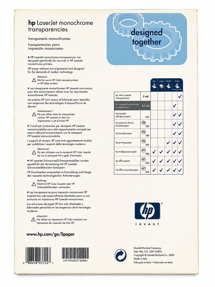 Fogli trasparenti: HP LaserJet Transparenzfolien A4 24 Blatt Original – Usato da Aarberg venduto da LovelyThings_ 1