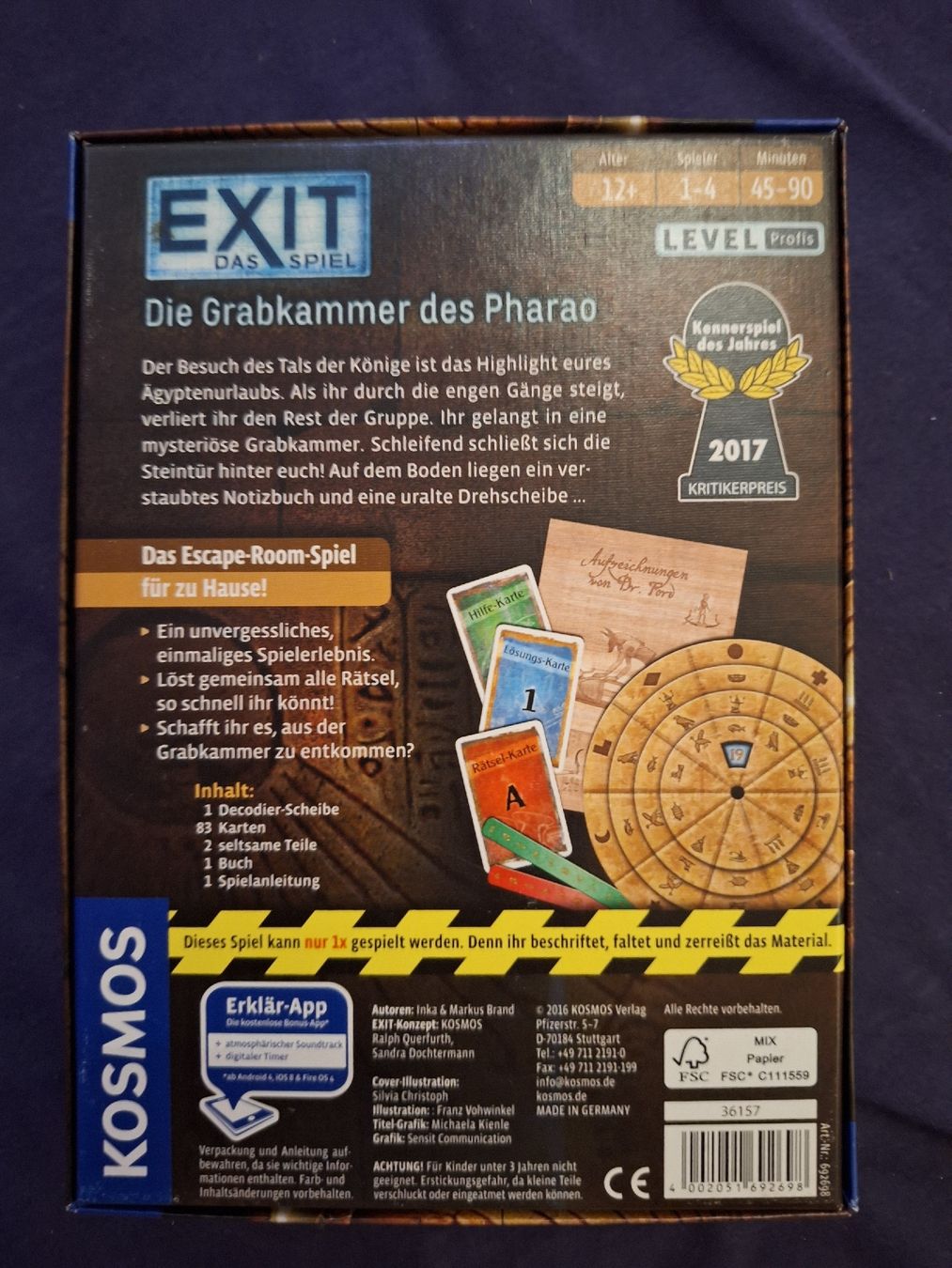 Kosmos Giochi: Die Grabkammer des Pharao Exit – Nuovo (secondo la descrizione) da Würenlos venduto da Moonberry 1