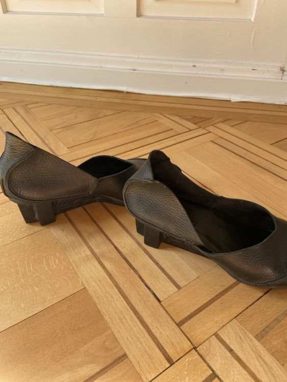 Trippen Damenschuhe: Trippen Ivy Black Leather Heeled Slip On Shoes Lagenlook – Gebraucht aus St. Gallen von B771 6