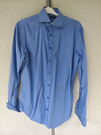 JACQUES BRITT Slim Fit Premium Herren Hemd Blau – Gr. 39 / M