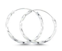 Ohrringe Creole gedreht 925 Silber Klassiker filigran 25mm