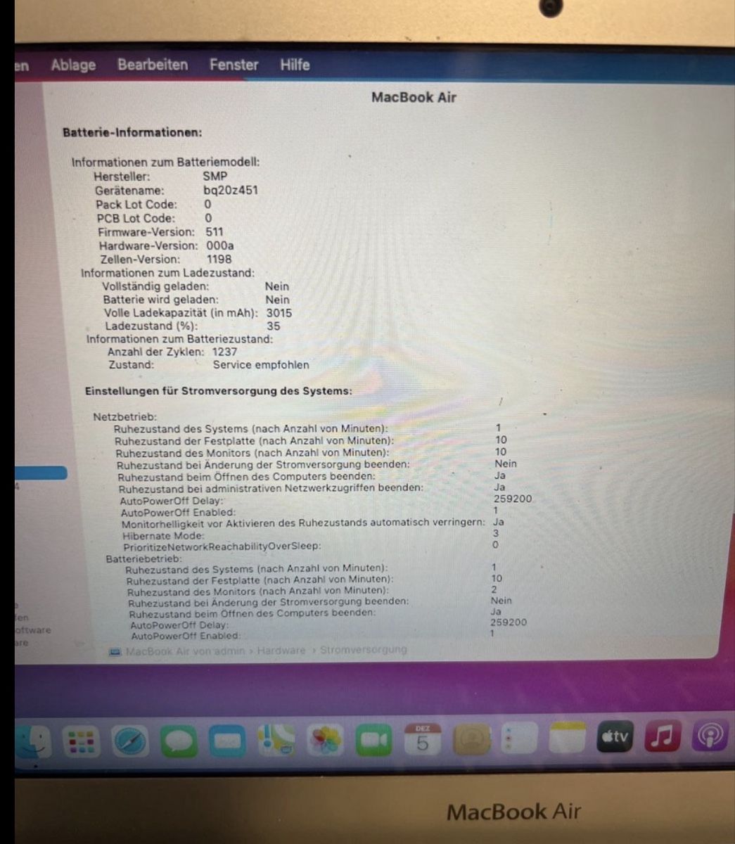 Apple Notebooks: MacBook Air 11 Zoll 2014 – Gebraucht aus Dulliken von Lindt.1845 1