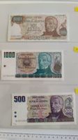 Alte Banknoten, 500 und 2x 1000 Pesos, Argentinien (WA3)