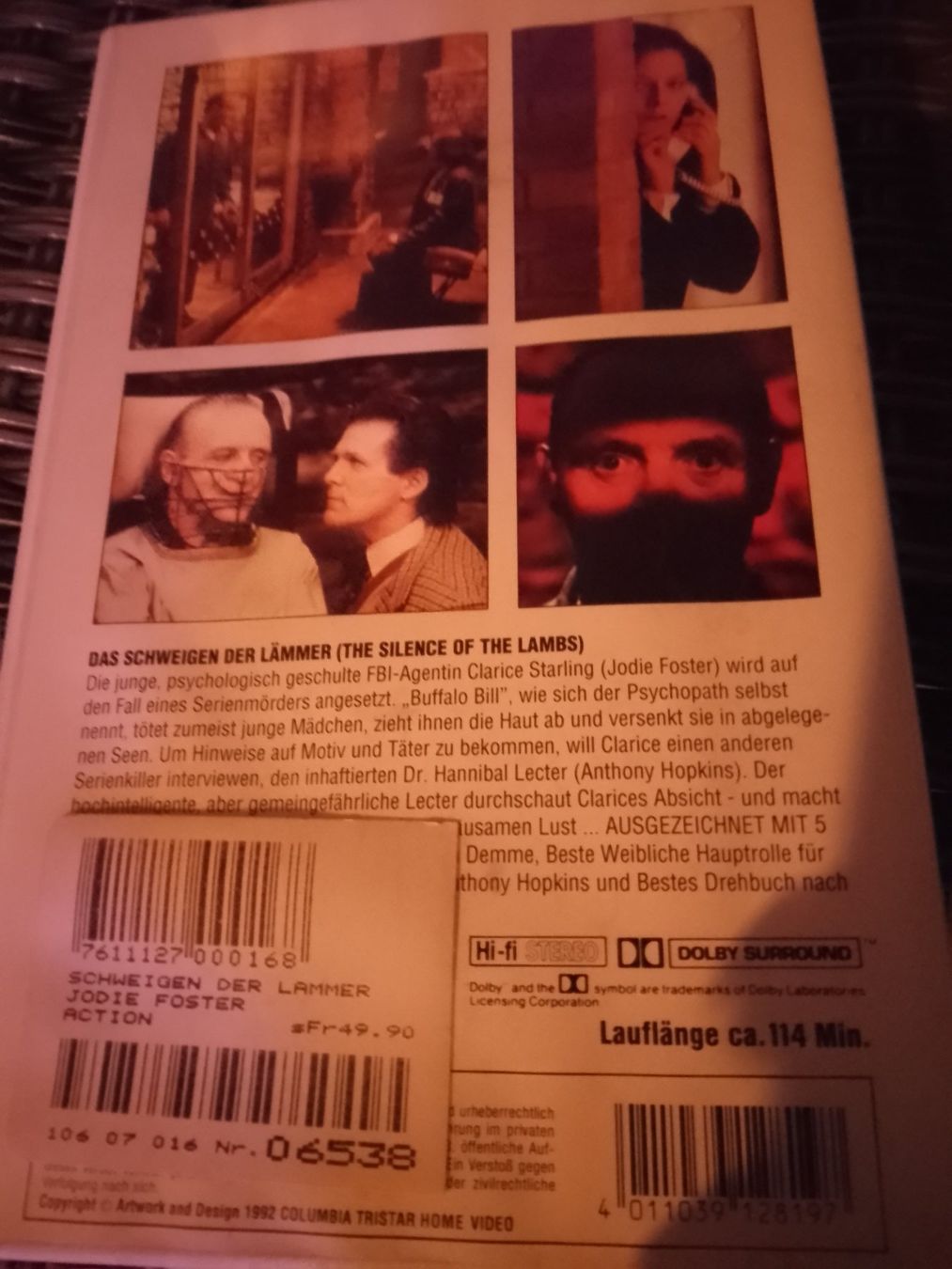 Tutti i VHS: Das Schweigen der Lämmer VHS – Usato da Remetschwil venduto da Privatflohmi 1