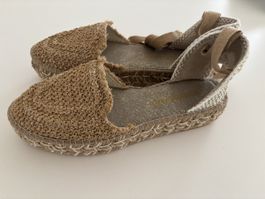 Espadrilles Gr. 39 Beige mit Schnürung
