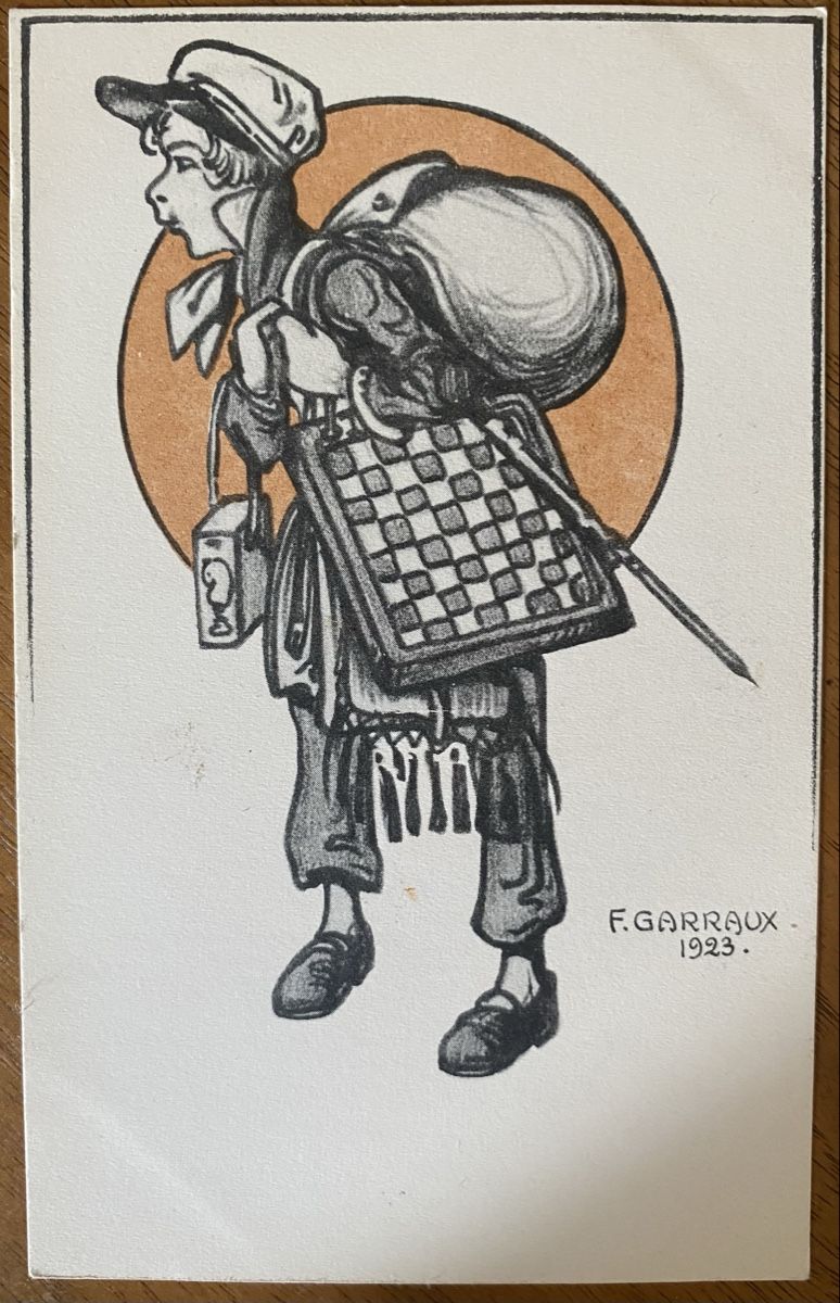 Ansichtskarten: Joueurs d’échecs. Florentin Garraux. – Gebraucht aus Biel/Bienne von sol_7wtq 7