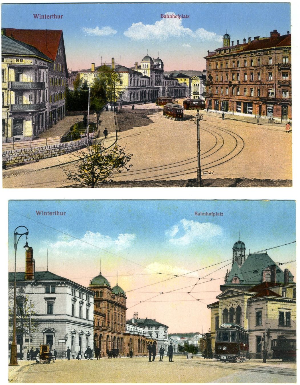 Sonstige Eisenbahn: 2 alten AK Strassenbahn Winterthur – Gebraucht aus Versoix von