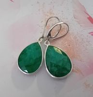925 Silber Smaragd Ohrringe fazetiert  VP 85,-