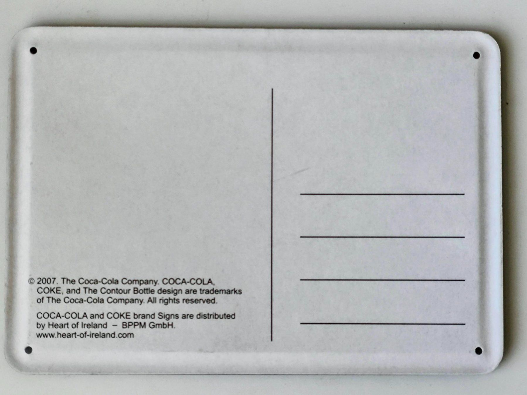 Cartoline postali: Coca-Cola Blechpostkarte (03) – Usato da Pfäffikon ZH venduto da Colacity 1