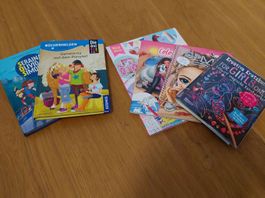 Kinderbücher-Set für Mädchen, Krimi, Pferde, Malen