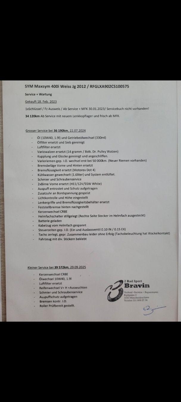 Sym Scooter: Sym Maxsym Ab grossem Service MFK bereit – Usato da Zollikofen venduto da spawn85sx 5