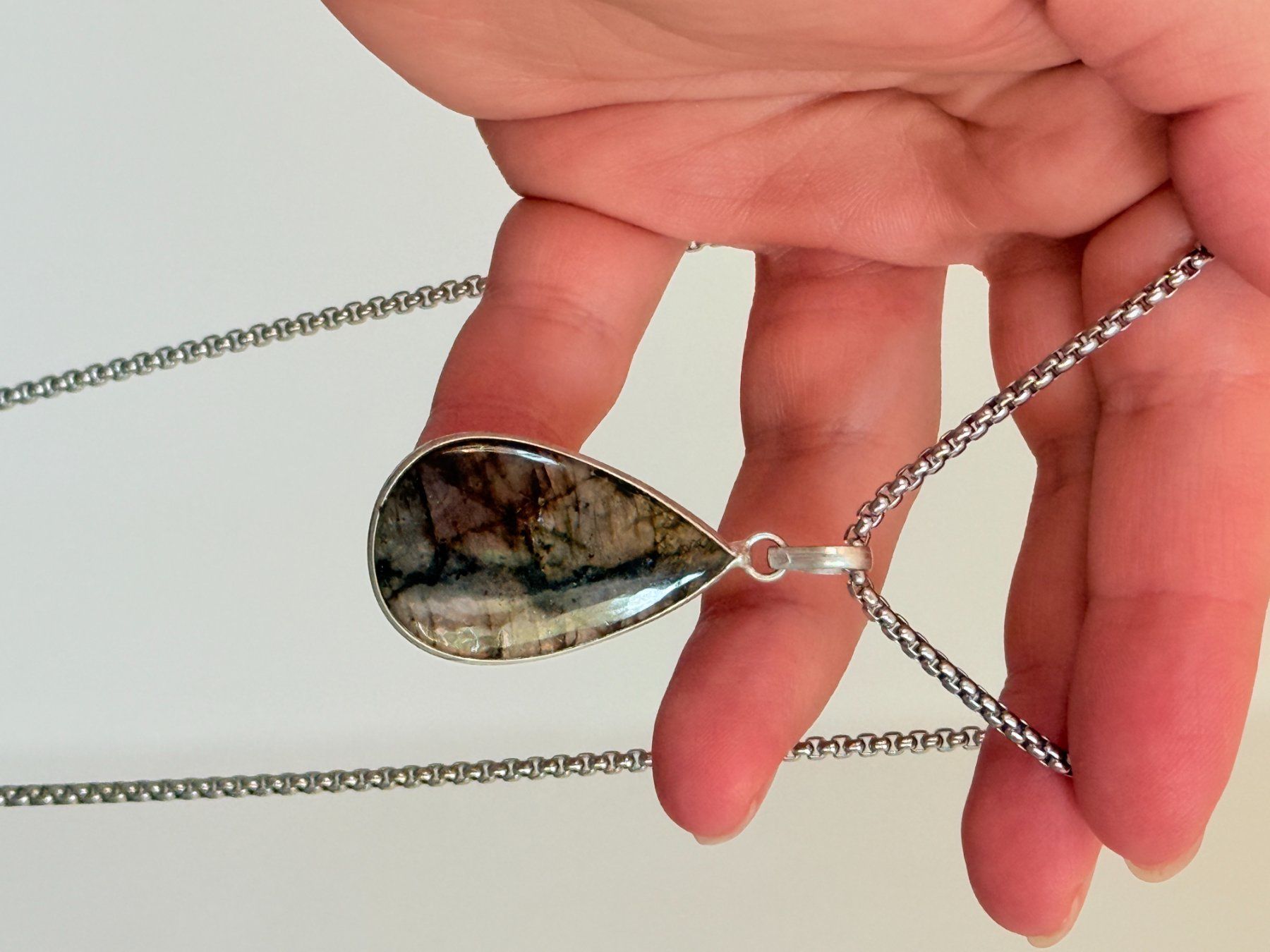 Catenine: Collier avec labradorite - Élégant & Naturel! – Nuovo e nell'imballaggio originale da Genève venduto da AWWA 9