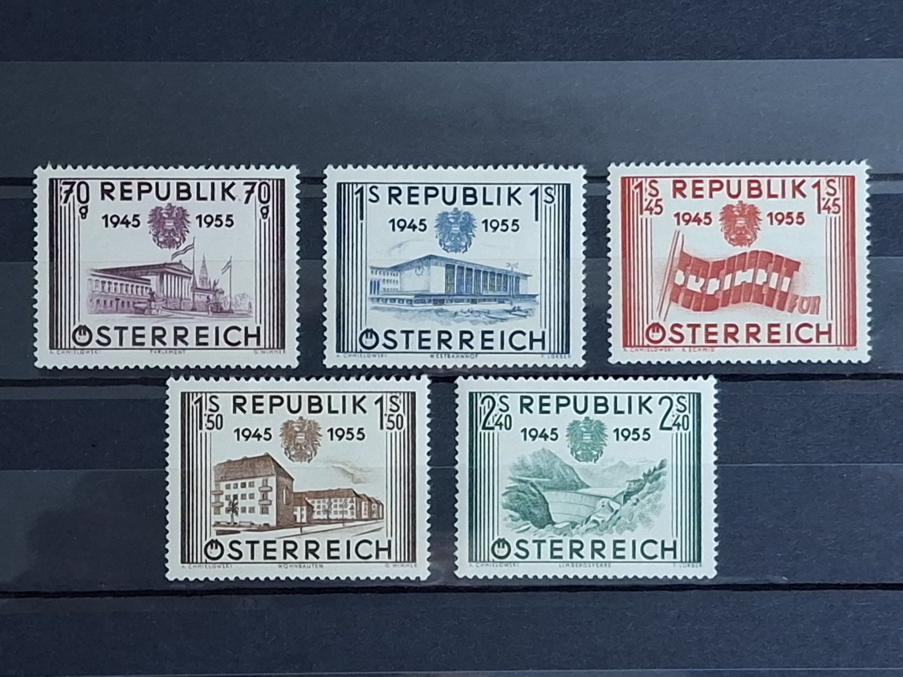 Tutti i francobolli: Österreich 1955 Mi.Nr. 1012 - 1016. – Nuovo (secondo la descrizione) da Schaffhausen venduto da Mea_85