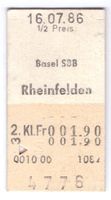 Billette Basel SBB - Rheinfelden