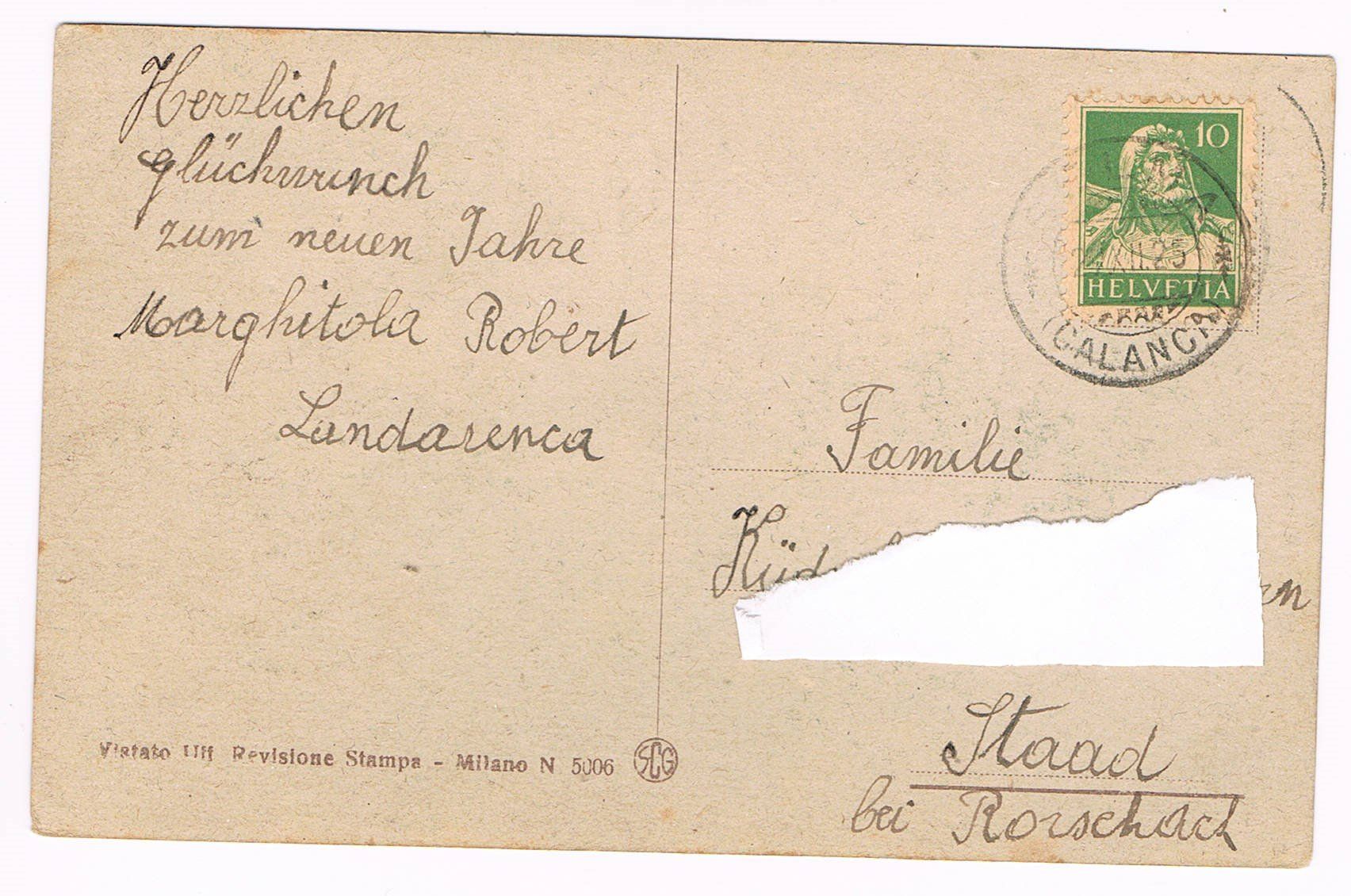 Cartoline postali: Edelweiss-Glückwunschkarte 1925 – Usato da Buchs AG venduto da Baerfisch 1